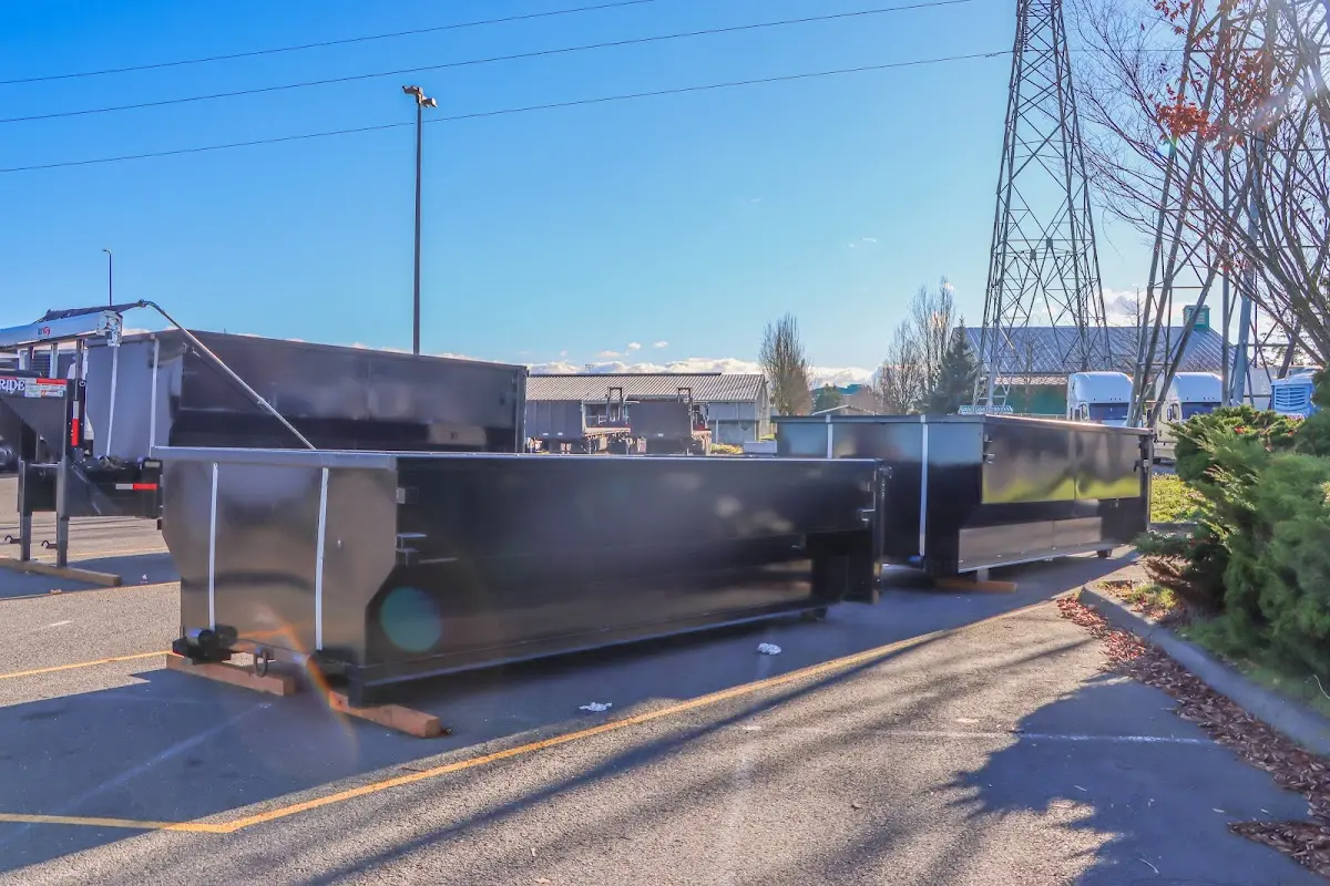 Roll-off dumpster ready for waste disposal at job site for Estate Cleanout Dumpster Rental in Brunswick